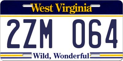 WV license plate 2ZM064