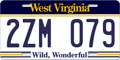WV license plate 2ZM079