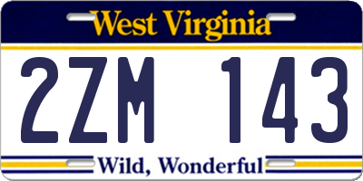 WV license plate 2ZM143