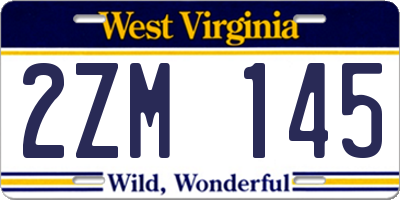 WV license plate 2ZM145