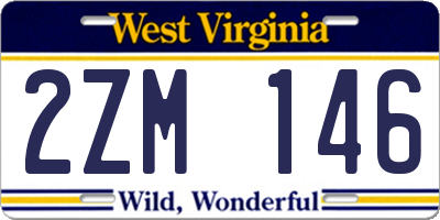 WV license plate 2ZM146