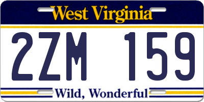 WV license plate 2ZM159