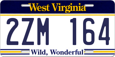 WV license plate 2ZM164
