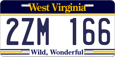WV license plate 2ZM166