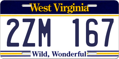 WV license plate 2ZM167