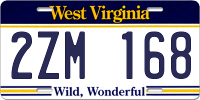 WV license plate 2ZM168