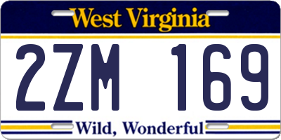 WV license plate 2ZM169