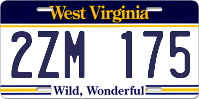 WV license plate 2ZM175