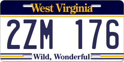 WV license plate 2ZM176