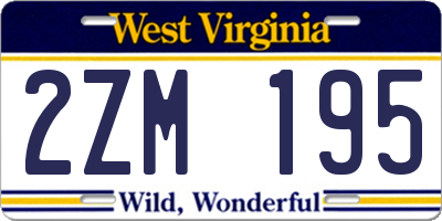 WV license plate 2ZM195