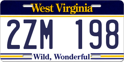 WV license plate 2ZM198