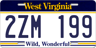 WV license plate 2ZM199