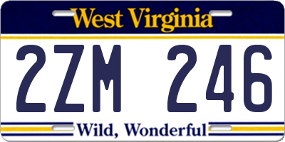 WV license plate 2ZM246