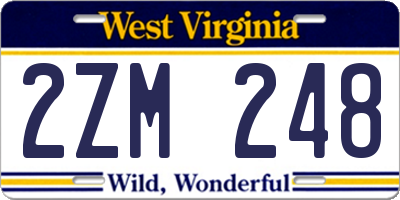 WV license plate 2ZM248