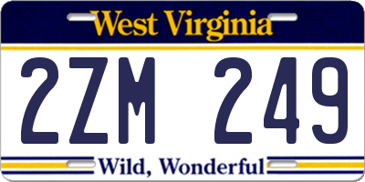 WV license plate 2ZM249