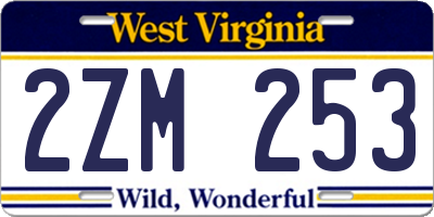 WV license plate 2ZM253