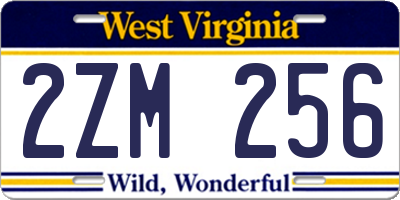 WV license plate 2ZM256