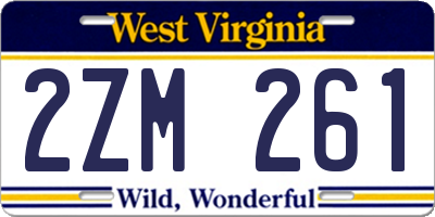 WV license plate 2ZM261