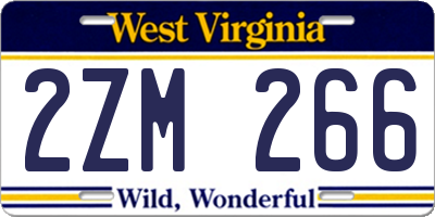 WV license plate 2ZM266