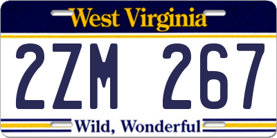 WV license plate 2ZM267