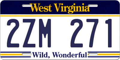 WV license plate 2ZM271