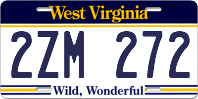 WV license plate 2ZM272