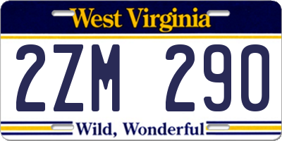 WV license plate 2ZM290