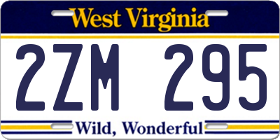 WV license plate 2ZM295