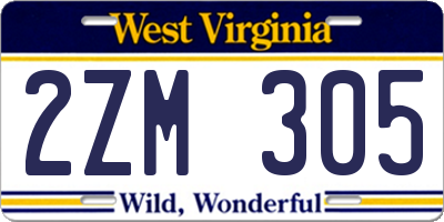 WV license plate 2ZM305