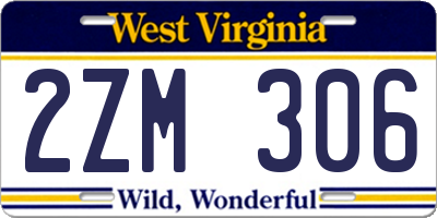WV license plate 2ZM306