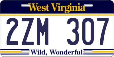 WV license plate 2ZM307