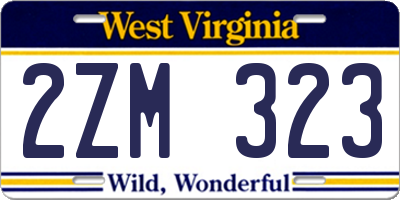 WV license plate 2ZM323