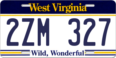 WV license plate 2ZM327