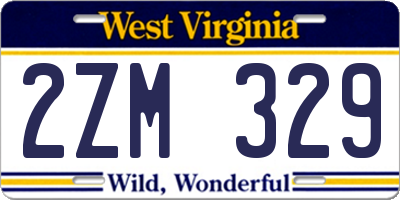 WV license plate 2ZM329