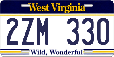 WV license plate 2ZM330