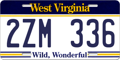 WV license plate 2ZM336