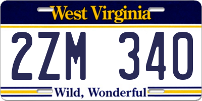 WV license plate 2ZM340