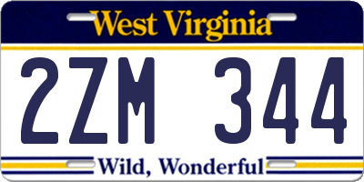 WV license plate 2ZM344