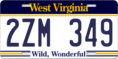WV license plate 2ZM349