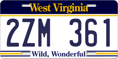 WV license plate 2ZM361