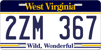 WV license plate 2ZM367