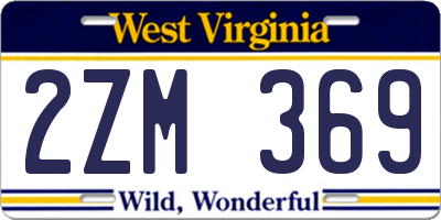 WV license plate 2ZM369