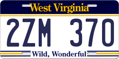 WV license plate 2ZM370