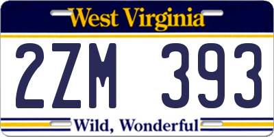 WV license plate 2ZM393