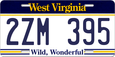 WV license plate 2ZM395
