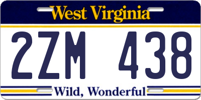 WV license plate 2ZM438