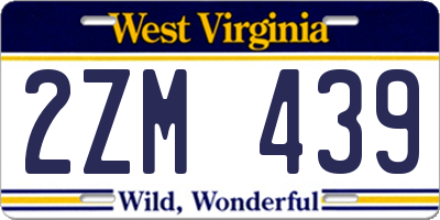 WV license plate 2ZM439