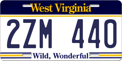 WV license plate 2ZM440
