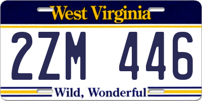 WV license plate 2ZM446