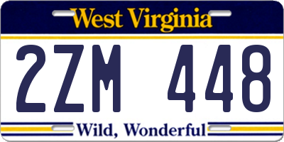 WV license plate 2ZM448